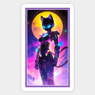 Anime Sci-Fi Cat Girl | Quality Anime Girl Artwork | Manga Girl Anime Art Sticker